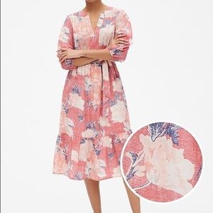 Gap Floral 3/4 sleeve midi dress